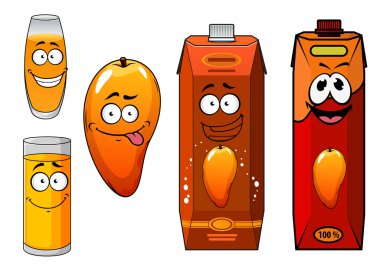 Taze tropikal mango meyve anf suyu seti