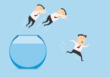 balık yuvarlak kase dışarı atlama işadamları