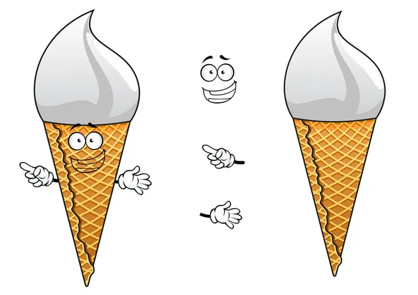 Glace tourbillonnante dans un cône de sucre — Image vectorielle