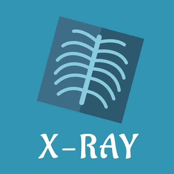 Blauwe medische platte x-ray pictogram — Stockvector