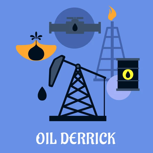 Derrick de pétrole et le concept de l'exploitation minière — Image vectorielle