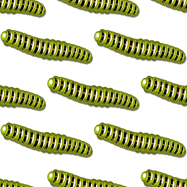 无缝背景图案的绿毛虫 — 图库矢量图片