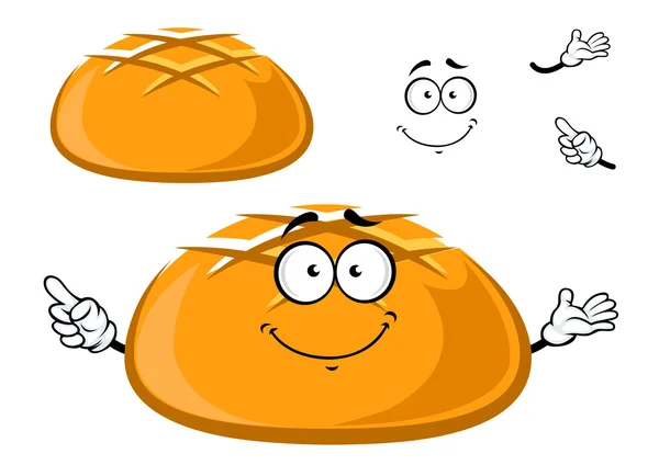 Happy pain de dessin animé croûté frais — Image vectorielle
