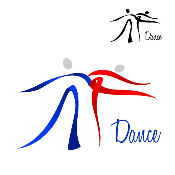 Écoulement stylisé danse couple icône — Image vectorielle