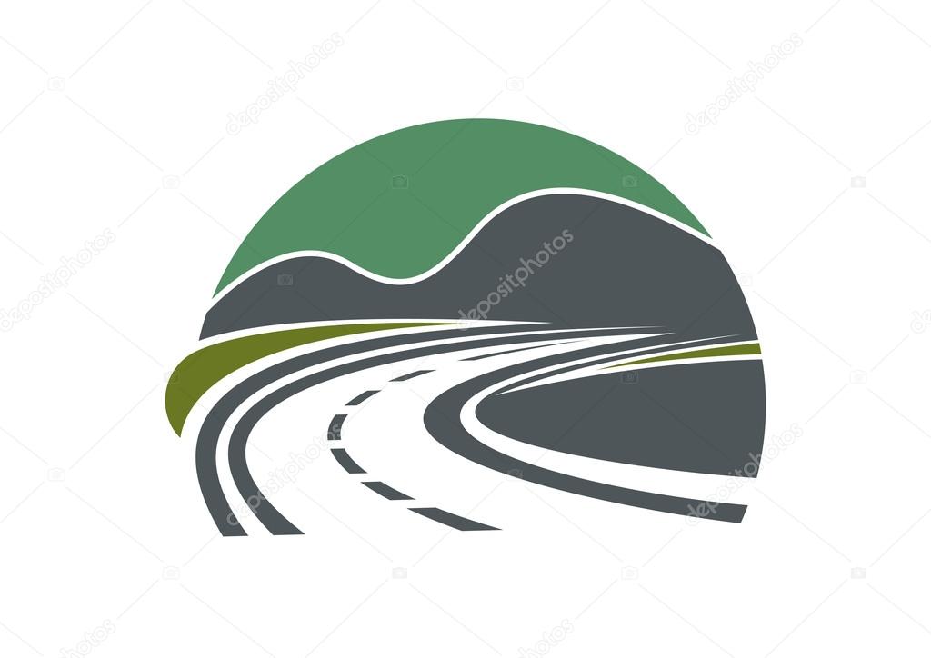 Highway or road disappearing near mountains