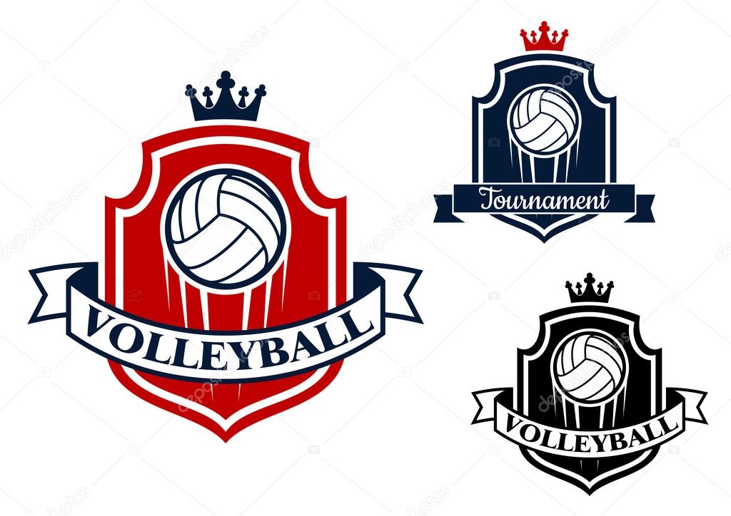 Volleyball game sports banner or emblem