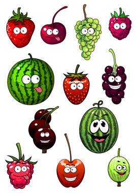 Taze çizgi film meyveler ve meyve