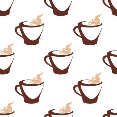 Kahve Kupası krema ile Seamless Modeli