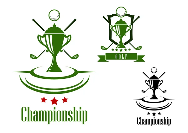 Campionato di golf emblema o banner — Vettoriale Stock
