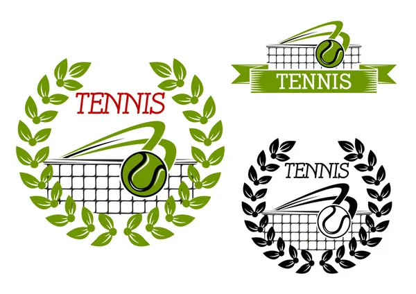 Green tennis sports game icon or symbol — Stock Vector