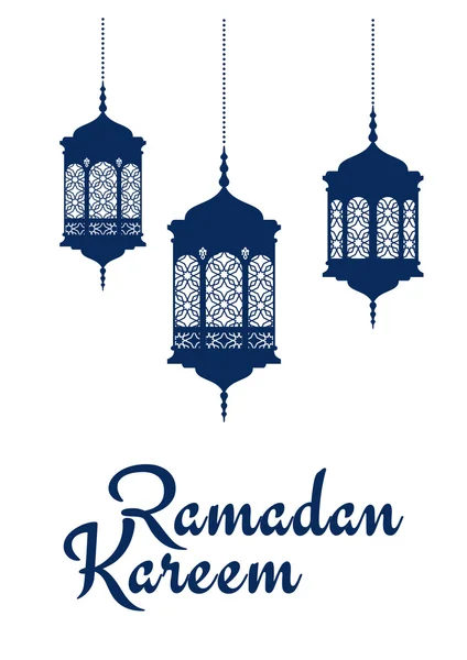 Ramadan Kareem Design mit arabischen Laternen — Stockvektor