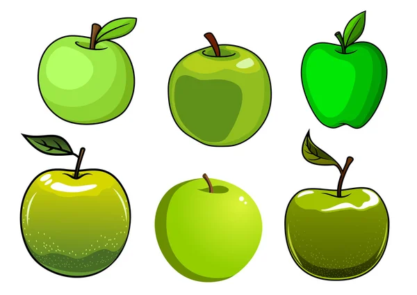 Verse groene appels fruit set — Stockvector