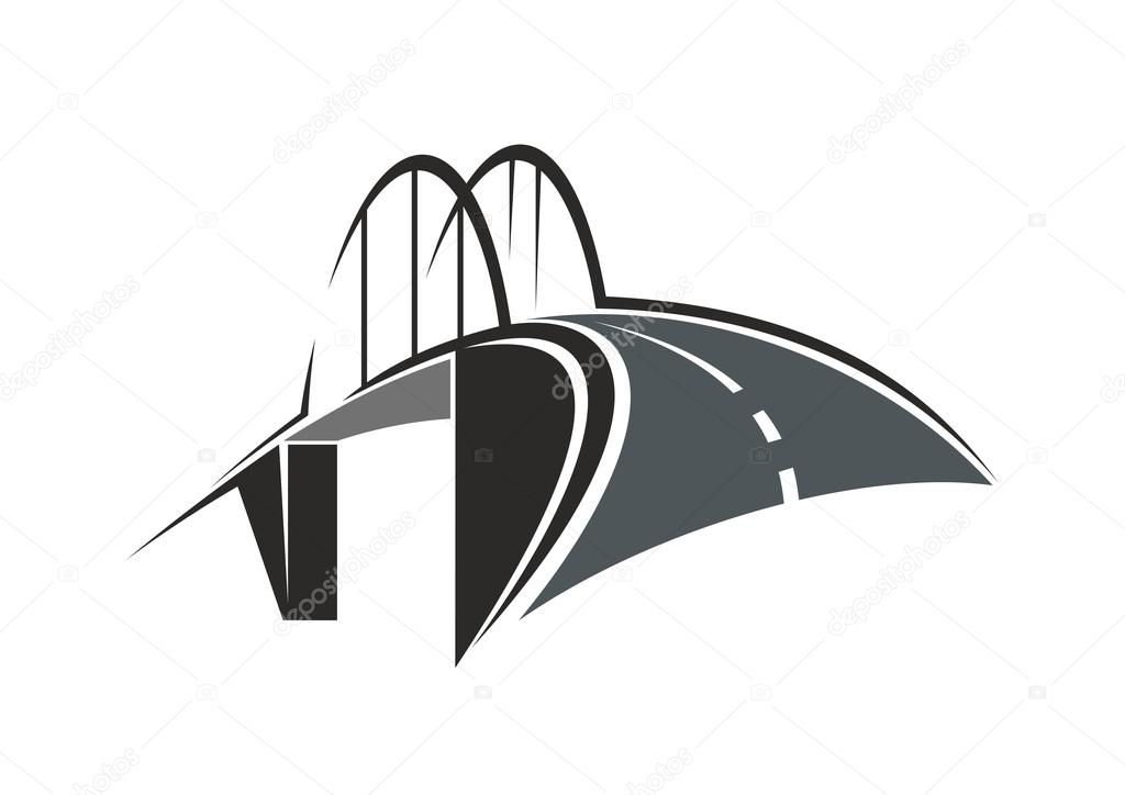 Arch bridge and road icon