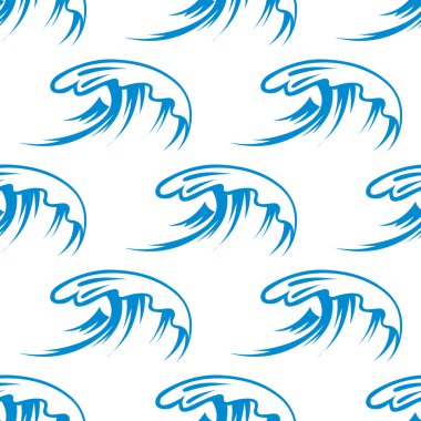 Deniz dalgaları seamless modeli curling