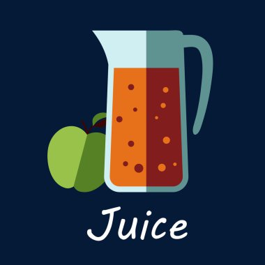 Elma suyu ve meyve simgesi sürahi