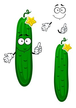 Çizgi film gevrek salatalık sebze karakteri