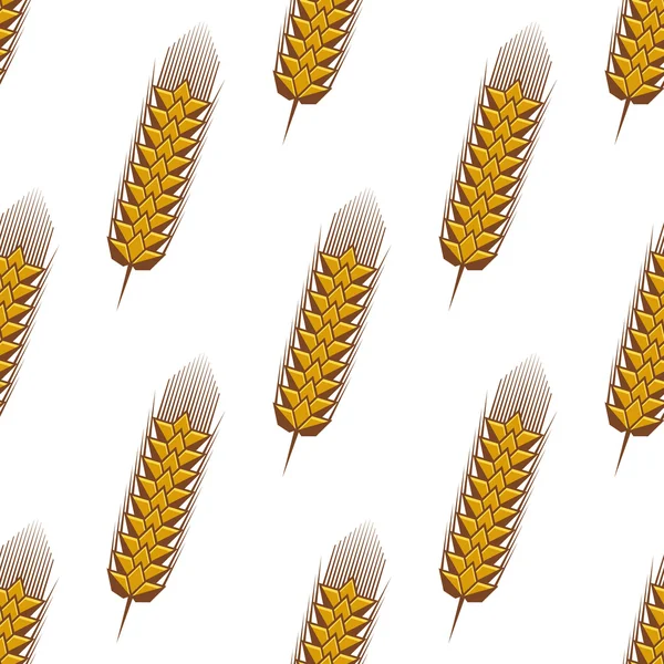 Buğday seamless modeli altın spikelets — Stok Vektör