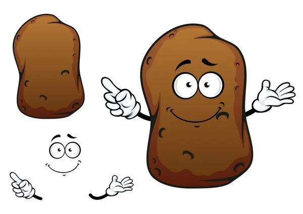 Desenhos animados caráter vegetal batata marrom —  Vetores de Stock