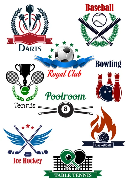 Sport spel emblem med heraldiska element — Stock vektor