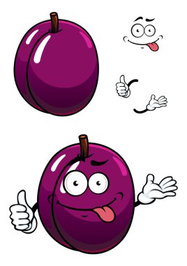 başparmak ile karikatür mor Erik meyve
