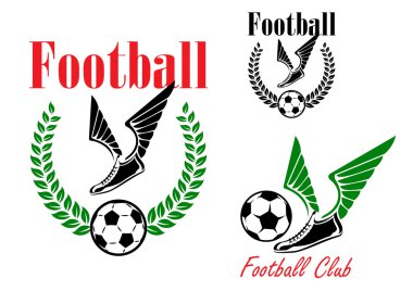 kanatlı bot ve topları ile futbol Amblemler