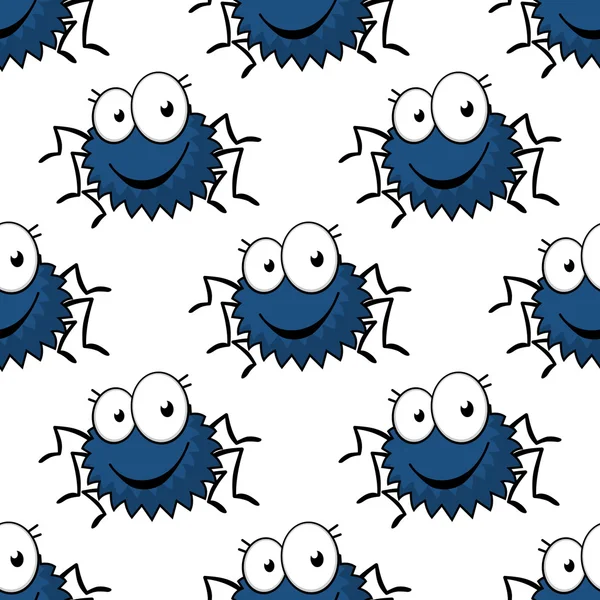 Cartoon funny spiders seamless pattern — Stock Vector