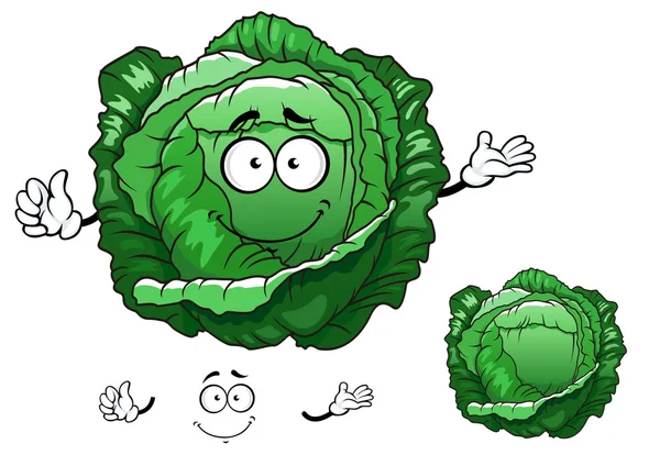 Cartoon crunchy cabbage vegetable character — Stock Vector