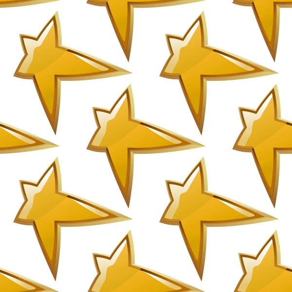 Estrelas douradas brilhantes padrão sem costura — Vetor de Stock