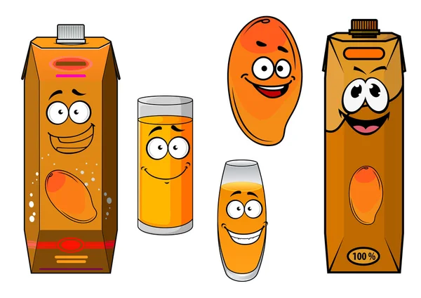 Cartoon φρούτα μάνγκο γλυκιά και χυμό — Διανυσματικό Αρχείο