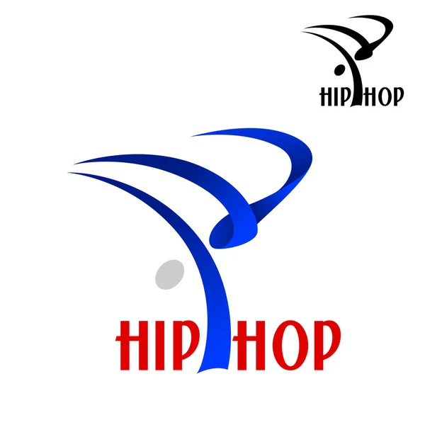 Hip hop ballerino emblema sportivo — Vettoriale Stock