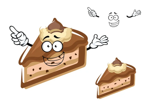 Cartoon chocolate cheesecake with buttercream — Stock Vector