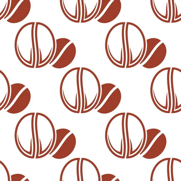 Grains de café torréfiés brun motif sans couture — Image vectorielle