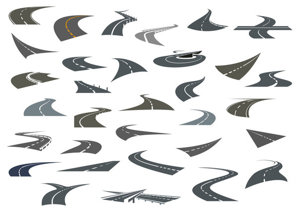 Дороги, тропы и перекрестки иконки или символы
