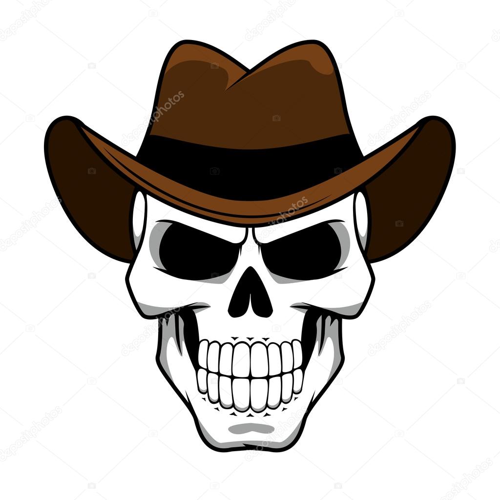 personagem de caveira cowboy