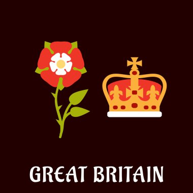 Tudor rose and crown of Great Britain