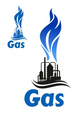 Industrial plant with natural gas flame