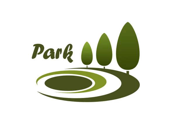 Símbolo ou emblema do projeto paisagístico do parque —  Vetores de Stock