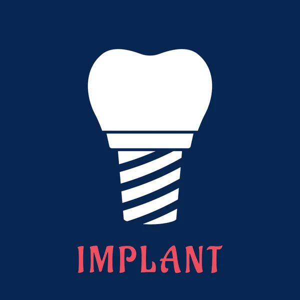 Implante dental con corona de reemplazo — Vector de stock