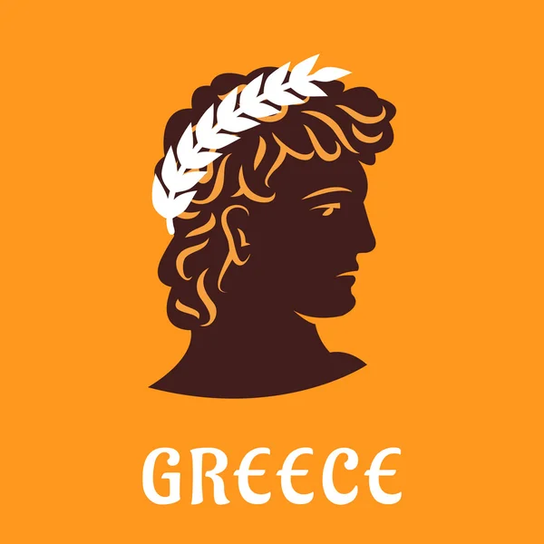 Ancient greek athlete in winner olive wreath — ストックベクタ