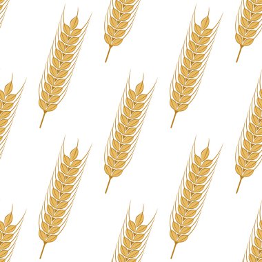 Golden ears of wheat seamless pattern