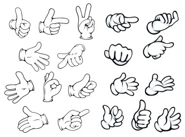 Cartoon hand gestures and pointers