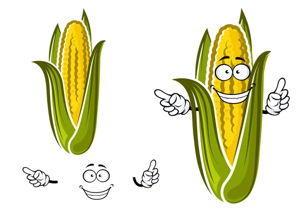 Sweet corn or maize vegetable character — Stok Vektör