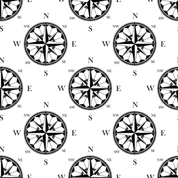 Retro ornate compass roses seamless pattern — Wektor stockowy