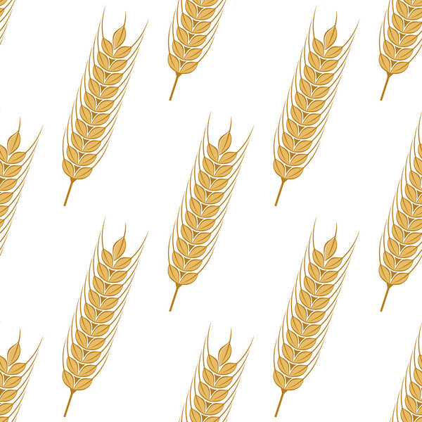 Golden ears of wheat seamless pattern