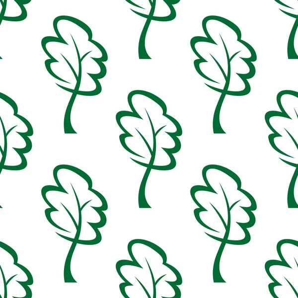 Outline green trees seamless pattern — 图库矢量图片