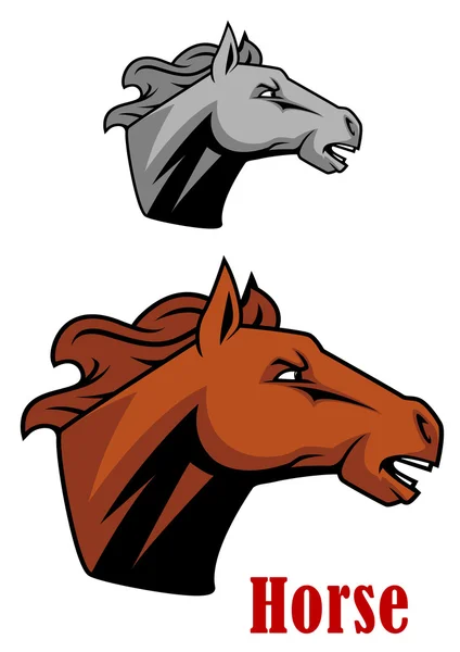 Tête de cheval brune de profil — Image vectorielle