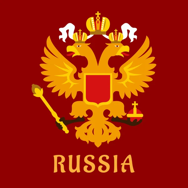 Russo apartamento duplo cabeça imperial águia — Vetor de Stock