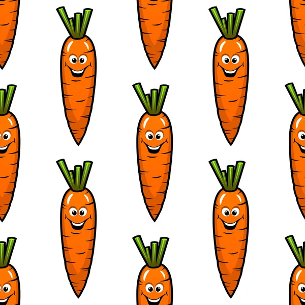 Cartoon carrot vegetables seamless pattern — Stock vektor