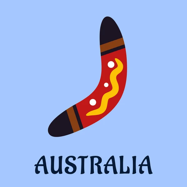 Boomerang colorido aislado nacional australiano — Vector de stock