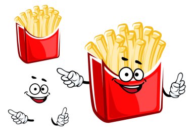 Cartoon french fries box character